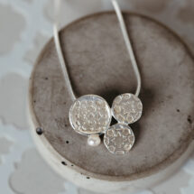 Morocco's dream - large silver pendant with exotic pattern, freshwater pearl - MOROCCO collection - designer jewelry - MADE TO ORDER