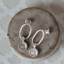 Morocco Dream - oval stud silver earrings with exotic pattern - MOROCCO collection - designer jewelry - MADE TO ORDER