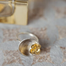 Terrarium - round ring with gold-plated succulent plant - designer jewelry - MADE TO ORDER