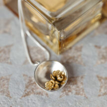 Terrarium - silver necklace with gold-plated succulent plants - designer jewelry - MADE TO ORDER
