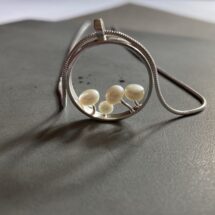 Magic Forest - round silver pendant with freshwater pearls - designer jewelry - MADE TO ORDER