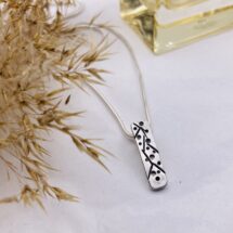 Blooming branch - tiny silver pendant with blooming branch pattern - designer jewelry - MADE TO ORDER