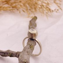 Little Star, or Mini Badass - rustic silver ring with white sapphire and star pattern - designer jewelry - MADE TO ORDER