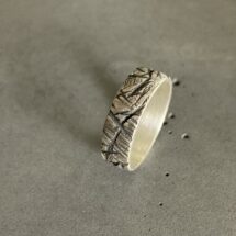 Indentations - silver men's ring with a rustic surface - MADE TO ORDER
