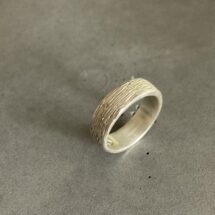 Bark - silver men's ring with a rustic finish - MADE TO ORDER