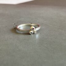 Stacking rings: Spheres - thin silver rings with spheres and stones - designer jewelry - MADE TO ORDER - stacking rings
