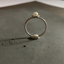 Stacking rings: Tiny pearl - thin silver ring with tiny pearl - designer jewelry - MADE TO ORDER - stacking rings