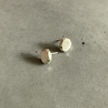 Green Amorphous - geometric silver earstuds with green tsavorite stones - made to order