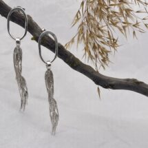Rosemary - large silver earrings with real rosemary sprigs - designer jewelry - MADE TO ORDER