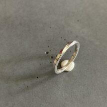 Twist No. 2 – silver ring with a small white diamond – MADE TO ORDER