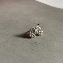 Rustic trinket with spheres - silver earrings with a rustic surface - designer jewelry