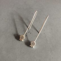 Pomegranate - dangling silver earrings, designer jewelry