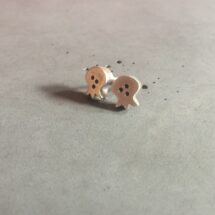 Pomegranate - stud silver earrings, designer jewelry