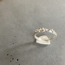 Berries and Stones - Water - extravagant silver ring with amethyst and sapphire stones - designer jewelry - MADE TO ORDER