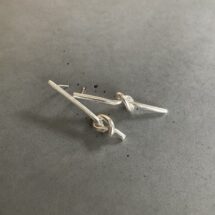 Tied to My Soul – long silver stud earrings with a knot – designer jewelry – MADE TO ORDER