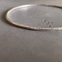 Birch - minimal silver bracelet with striped pattern - designer jewelry, MADE TO ORDER