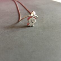 Pomegranate - silver, small pomegranate-shaped necklace with dots, MADE TO ORDER