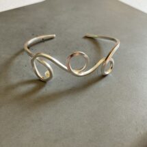 Three loops - adjustable silver bracelet with tiny freshwater pearls - designer jewelry, MADE TO ORDER