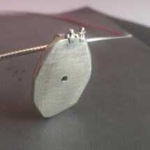 Come sit next to me - silver necklace with tiny figures and blue sapphire stones - designer jewelry - MADE TO ORDER