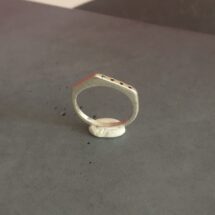 My house is my castle - silver ring in the shape of a house with one blue and three small black diamonds, designer jewelry - MADE TO ORDER