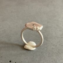 Come sit next to me - silver ring with tiny people and blue sapphire stone - designer jewelry - MADE TO ORDER