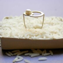 Reception - silver ring - U-shaped silver ring with freshwater pearl - MADE TO ORDER