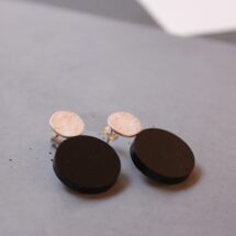 Black Geometric – silver stud earrings with plexiglass – modern jewelry