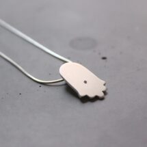Fatima's Hand, Hamsa - silver necklace, pendant with small white zirconia - MADE TO ORDER
