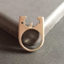 Jonah - silver ring with fish, tiny man and precious stones - MADE TO ORDER