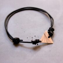 Silver men's bracelet 2 - jewelry for men, leather and silver - In focus
