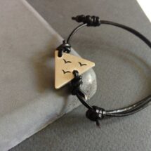 Silver men's bracelet 7. - Jewelry for men, leather and silver - Birds