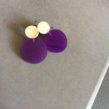 Violet Geometric – silver stud earrings with plexiglass – modern jewelry