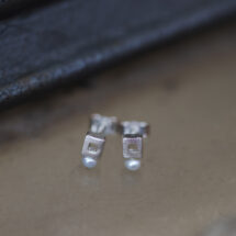 Small Cube Silver Earrings with Pearl – INDUSTREAL Collection – designer jewelry – MADE TO ORDER INDUSTREAL Collection