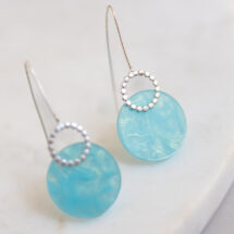 Wreath – Sterling Silver Dangle Earrings with Blue Sky Plexi – DOLCE VITA Collection