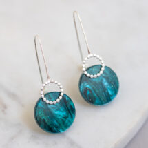 Wreath – Sterling Silver Dangle Earrings with Turquoise Sky Plexi – DOLCE VITA Collection