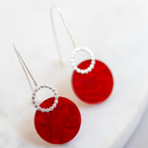 Wreath – Sterling Silver Dangle Earrings with Red Sky Plexi – DOLCE VITA Collection