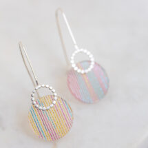 Wreath – Sterling Silver Dangle Earrings with Retro Stripes Patterned Plexi – DOLCE VITA Collection