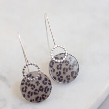 Wreath – Sterling Silver Dangle Earrings with Ocelot Patterned Plexi – DOLCE VITA Collection